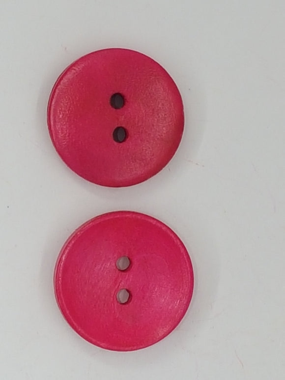 BUTTONS - 20MM WOODEN - FUCHSIA