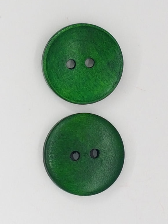 BUTTONS - 20MM WOODEN - GREEN