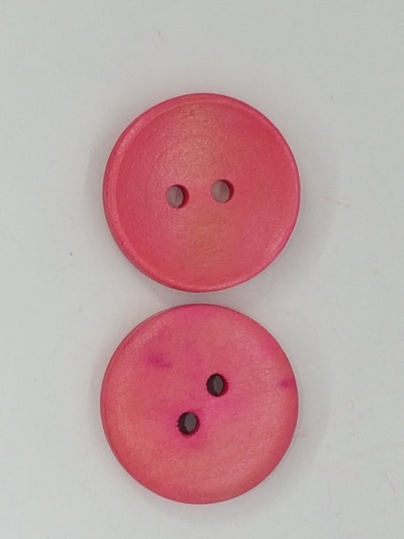 BUTTONS - 20MM WOODEN - PINK