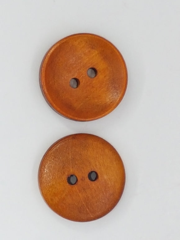 BUTTONS - 20MM WOODEN - LIGHT BROWN