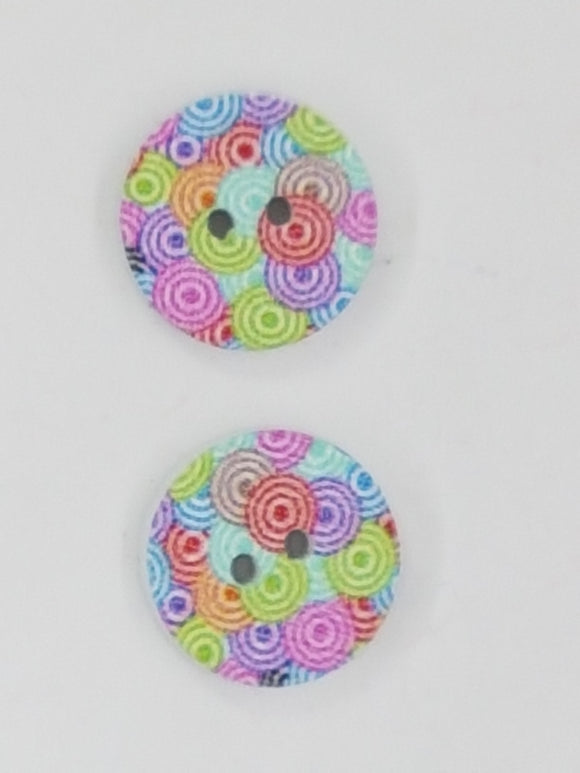 BUTTONS - 15MM WOODEN - CIRCLES
