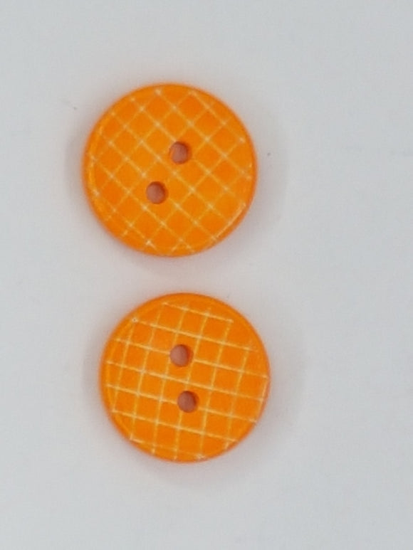 BUTTONS - 15MM WOODEN - CHECK PATTERN