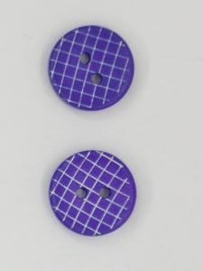 BUTTONS - 15MM WOODEN - CHECK PATTERN