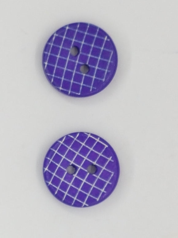 BUTTONS - 15MM WOODEN - CHECK PATTERN