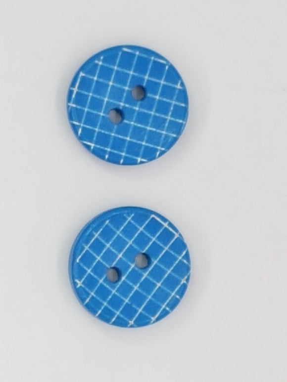 BUTTONS - 15MM WOODEN - CHECK PATTERN