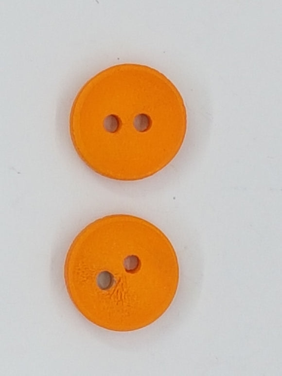 BUTTONS - 12MM WOODEN - ORANGE