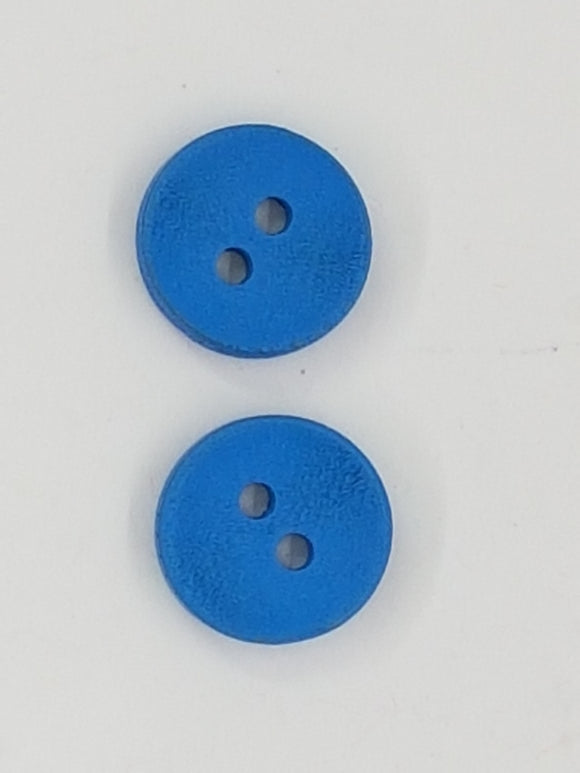 BUTTONS - 12MM WOODEN - BLUE