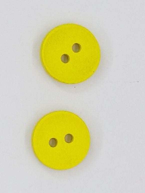 BUTTONS - 12MM WOODEN - YELLOW