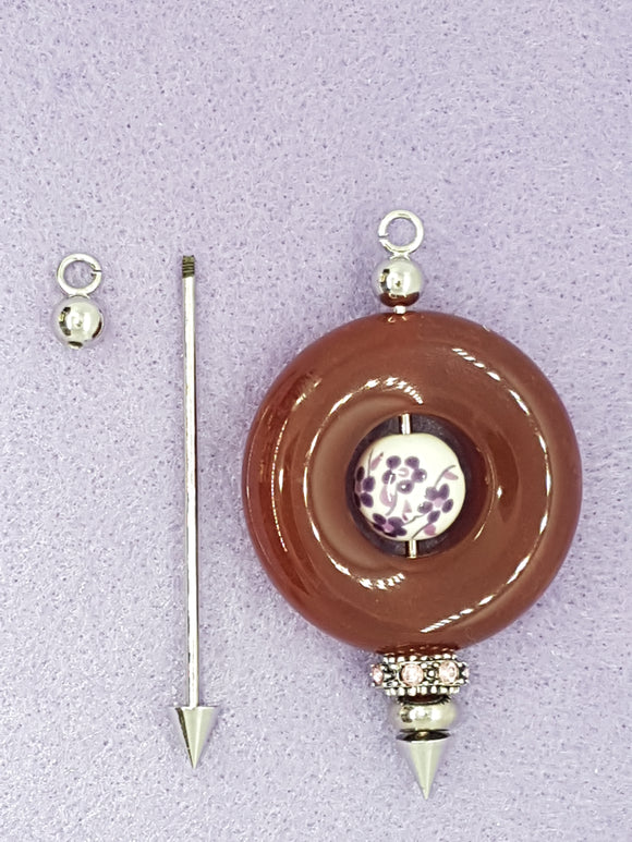 60MM SILVER PENDANT - FOR STRINGING BEADS