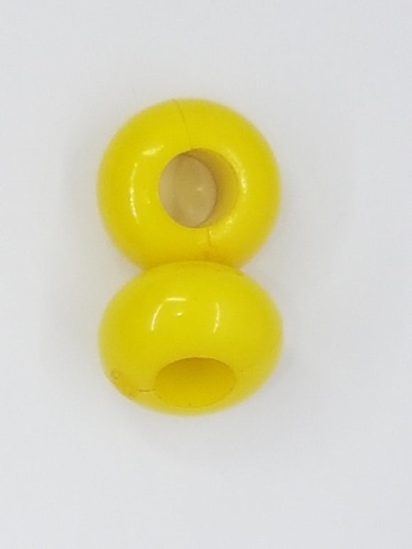 14x8MM LARGE HOLE ACRYLIC RONDELLES - YELLOW