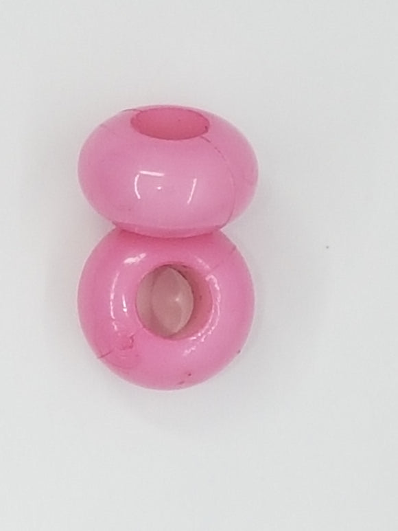 14x8MM LARGE HOLE ACRYLIC RONDELLES - PINK