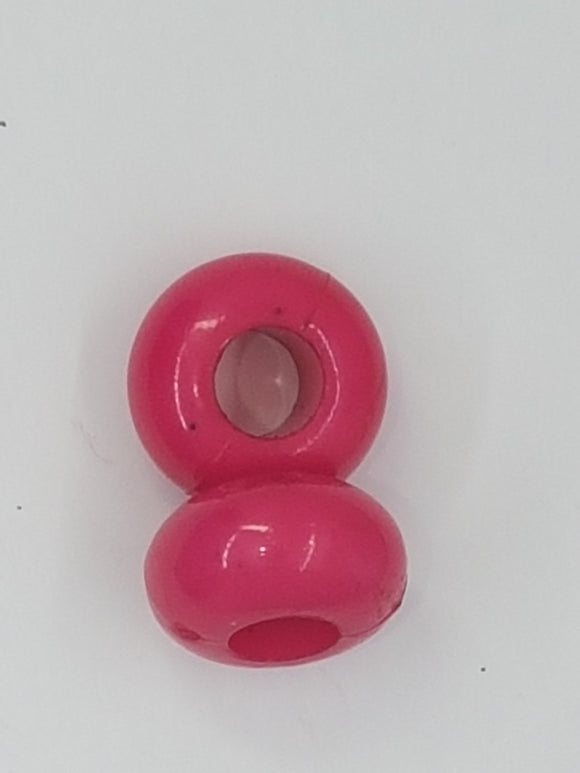 14x8MM LARGE HOLE ACRYLIC RONDELLES - DARK PINK