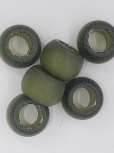 12-14 x 7.8MM LARGE HOLE CAT'S EYE RONDELLES - MATT OLIVE