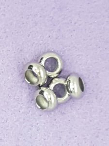 8 X 4MM BRASS LARGE HOLE RONDELLE - PLATINUM