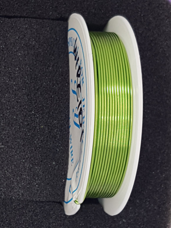 WIRE - ALUMINIUM - 20G (0.8MM) MEDIUM GREEN COLOUR