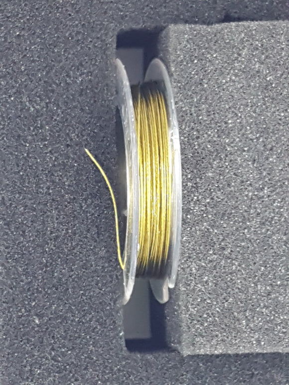 TIGER TAIL - 0.38MM - 10 METRES - NYLON COATED - OLIVE/YELLOW