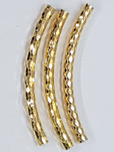 GOLD METAL -40mm - BRASS TUBE BEADS - GOLDEN