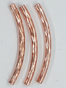 METAL -40mm - BRASS TUBE BEADS - ROSE GOLD