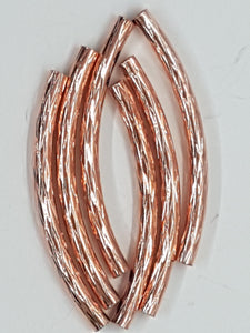 METAL -35 x 45mm - BRASS TUBE BEADS - ROSE GOLD