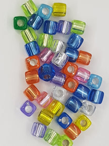 CUBES - 8MM ACRYLIC CUBES - MIXED COLOURS
