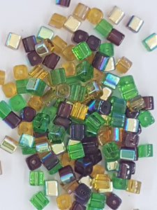 CUBES - 4MM GLASS CUBES - MIXED