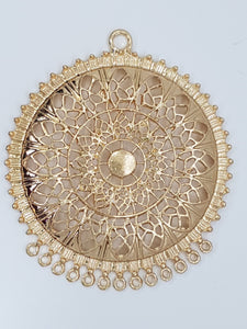 74 X 67 X 5MM TIBETAN STYLE ALLOY CHANDELIER - LIGHT GOLD
