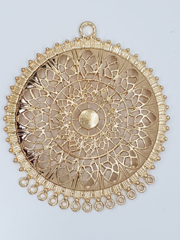 74 X 67 X 5MM TIBETAN STYLE ALLOY CHANDELIER - LIGHT GOLD