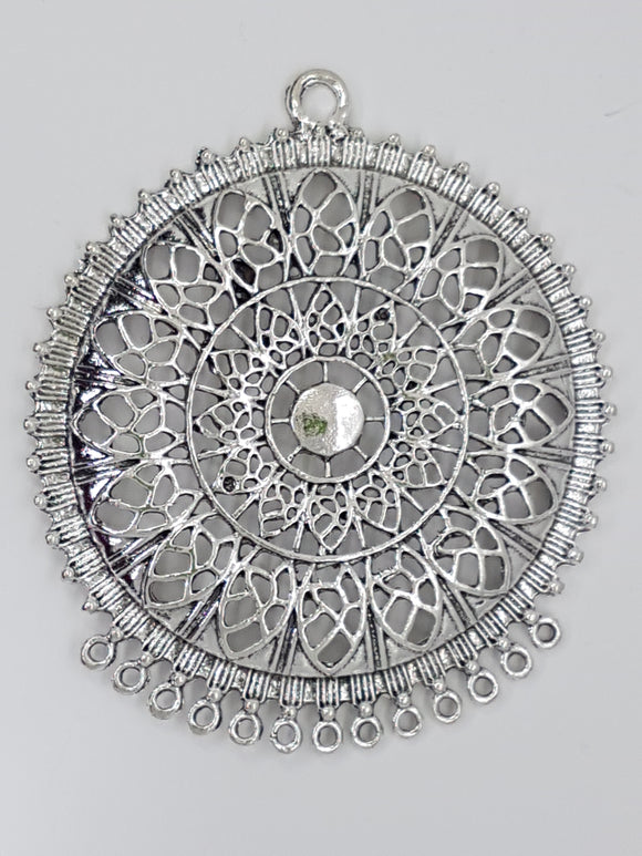 74 X 67 X 5MM TIBETAN STYLE ALLOY CHANDELIER - ANTIQUE SILVER