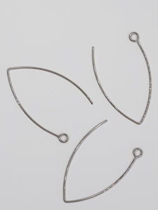 EARRING FINDINGS - 40 X 23 X 0.8MM HOOKS - 304 STAINLESS STEEL