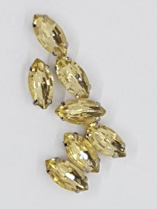 12x6MM GLASS RHINESTONE HORSE EYE MONTEE - CHAMPAGNE