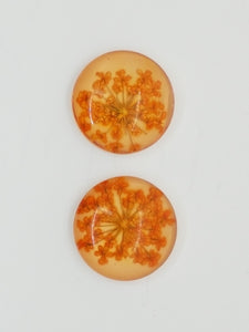 CABOCHON - 20MM GLASS H/MADE HALF DOME WITH DRIED FLOWERS