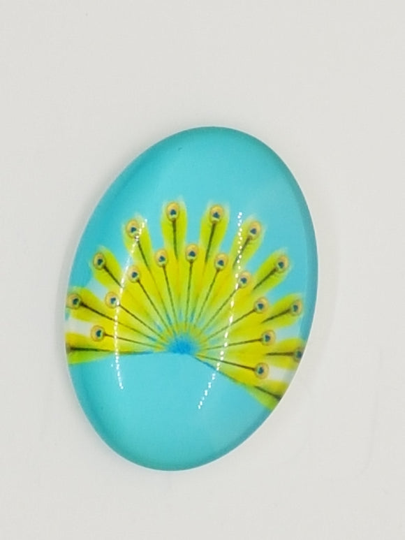 CABOCHON - 35 X 25MM GLASS H/MADE OVAL - GALAXY 6