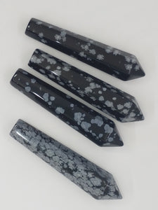 50.5 x 10 X 10MM NATURAL SNOWFLAKE OBSIDIAN BULLET
