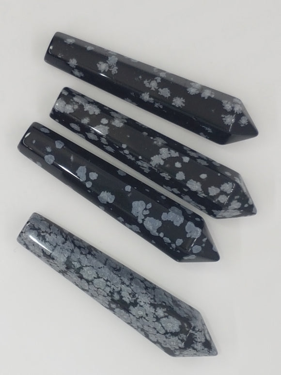 50.5 x 10 X 10MM NATURAL SNOWFLAKE OBSIDIAN BULLET