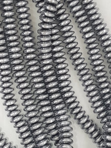 8 X 3MM NON MAGNETIC SYNTHETIC HEMATITE DISC BEADS
