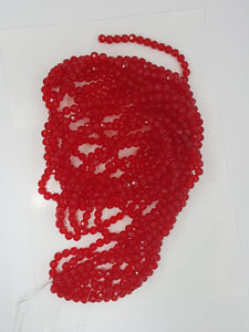 6MM GLASS FACETED BEADS - RED
