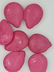 19 X 14.5 X 7MM DYED SYNTHETIC TURQUOISE TEARDROP BEADS - DEEP PINK