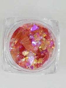 SHELL FLAKES - NAIL ART, RESIN & POLYMER DECORATION - RED