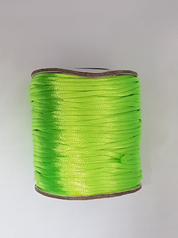 CORD - NYLON  - 2MM LIME GREEN COLOUR