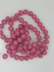 10MM  GLASS BEADS - DARK SALMON PINK
