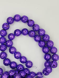10MM LAVA BEADS - DARK ORCHID