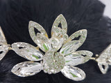 WEDDING CROWN/BAND - BRASS & RHINESTONES - PEACOCK FEATURE