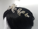 WEDDING CROWN/BAND - BRASS & RHINESTONES - PEACOCK FEATURE