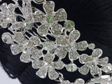 WEDDING COMBS - BRASS & RHINESTONES - FLOWER FEATURE
