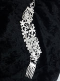 WEDDING COMBS - BRASS & RHINESTONES - FLOWER FEATURE