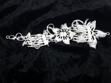 WEDDING COMBS - BRASS & RHINESTONES - ORCHID FLOWER FEATURE