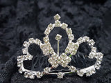 WEDDING MINI TIARA - BRASS & RHINESTONES - TEARDROP & HEARTS