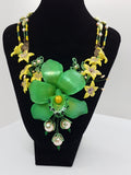 RONNY LEE CREATIONS - YELLOW/GREEN BEADED NECKLACE