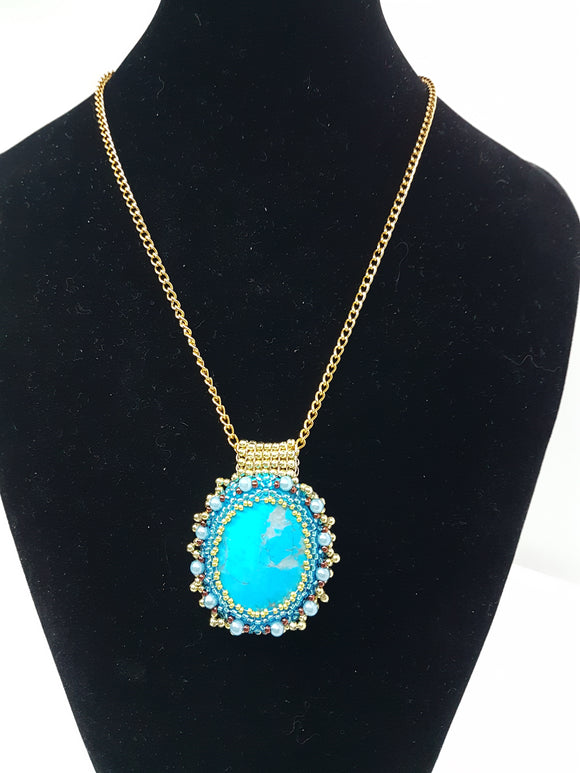 RONNY LEE CREATIONS - HAND BEADED GEMSTONE NECKLACE