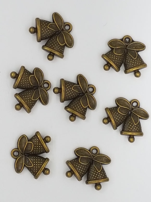 XMAS CHARM - BELLS - ANT. BRONZE